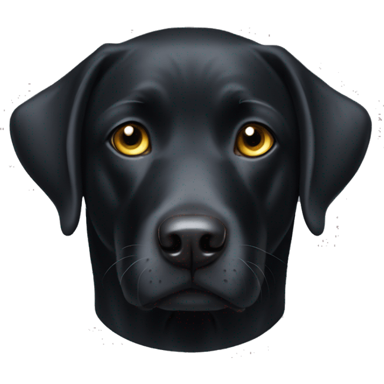 Black lab with golden eyes and white markings on chest emoji