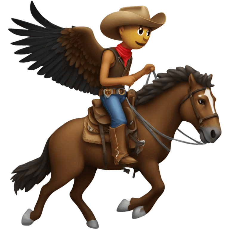 Eagle carrying a cowboy away emoji