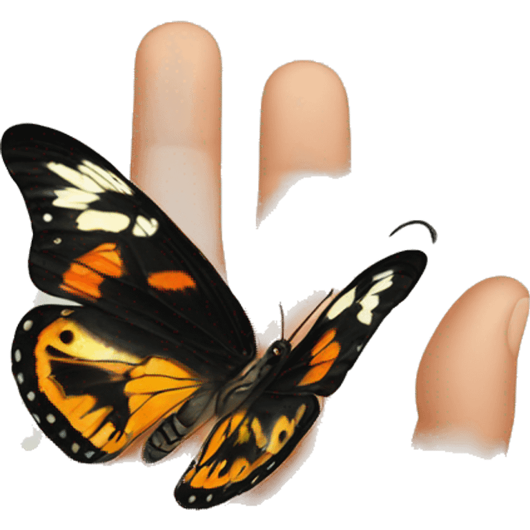 Butterfly on a finger emoji