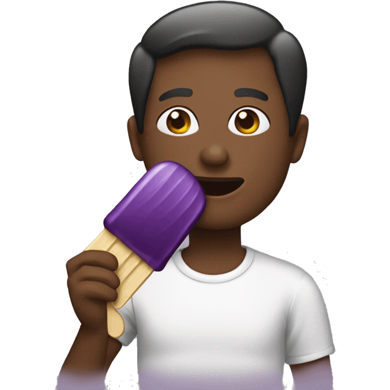 Person eating eggplant popsicle  emoji