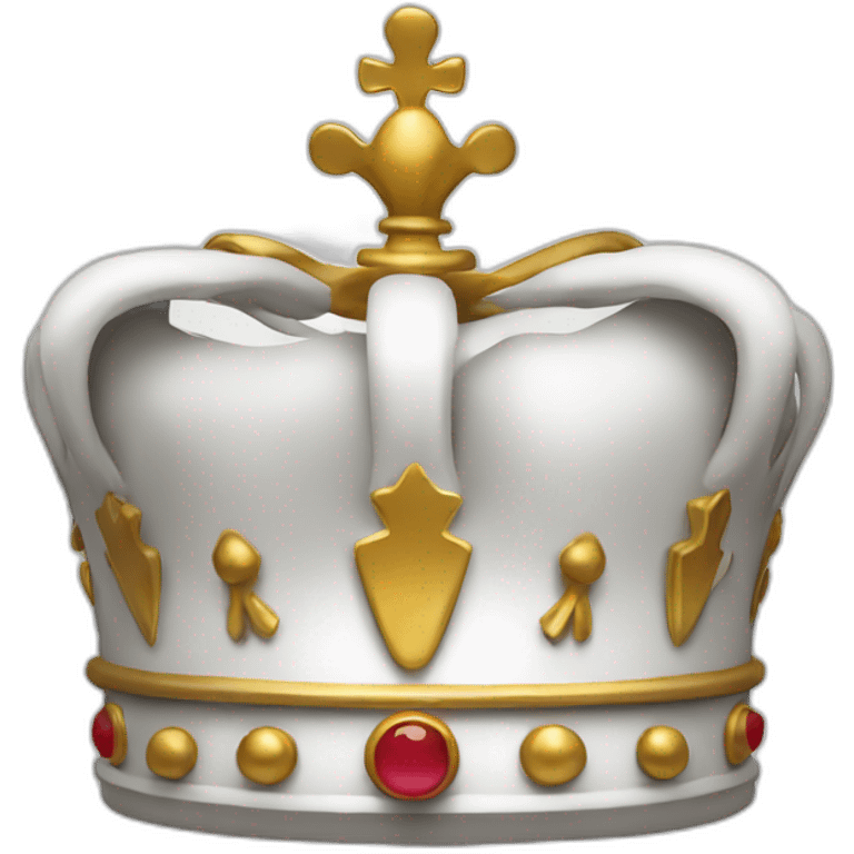 A 3D White king's crown emoji