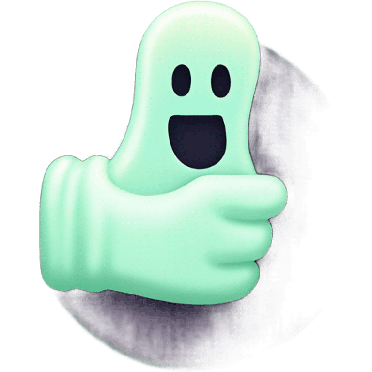 thumb up, glow in the dark ghost emoji