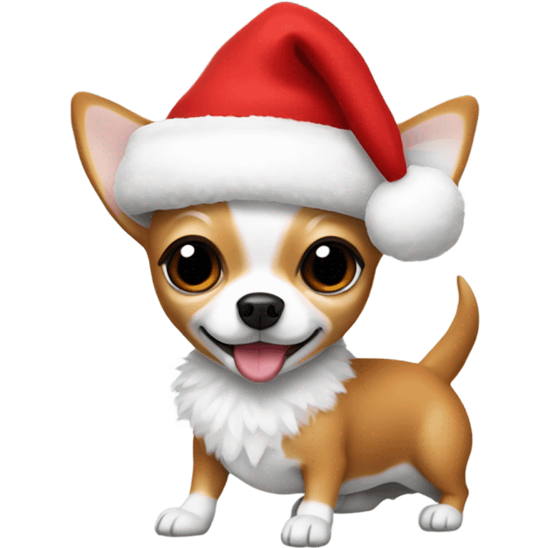 Chihuahua with Santa Claus suit emoji