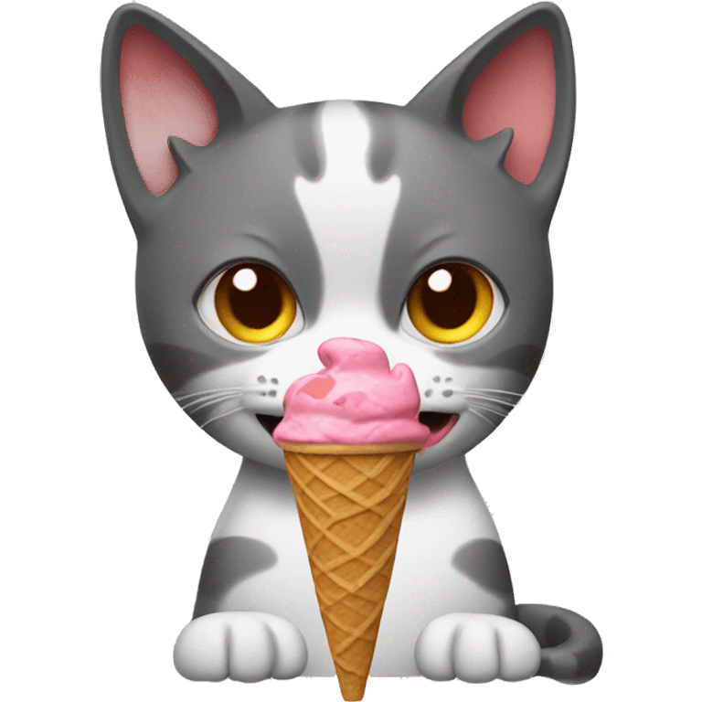 Cat eating ice cream  emoji