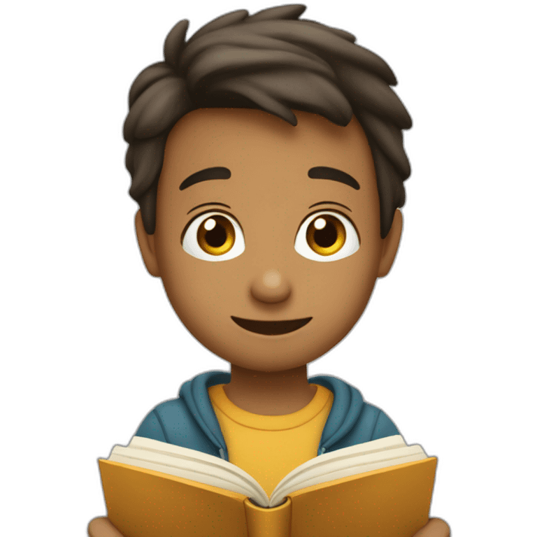 Un niño leyendo un cuento  emoji