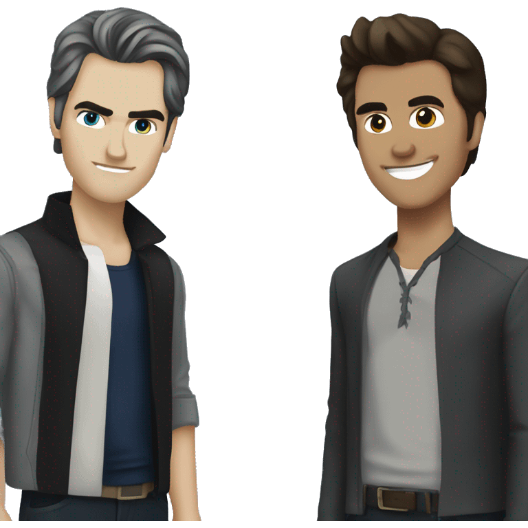 Stefan and Damon from the vampire diaries emoji