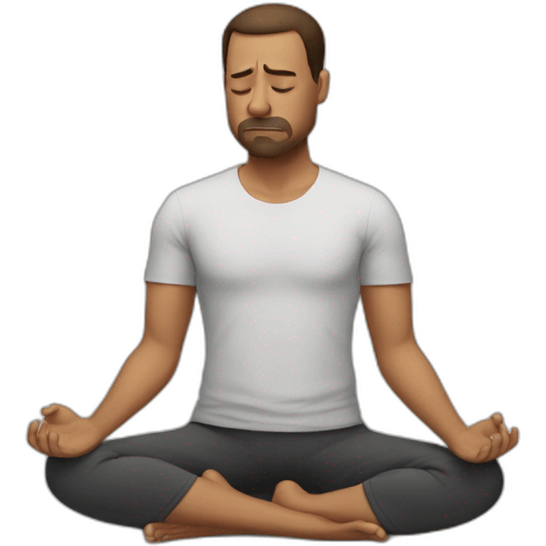 man doing yoga sad crying emoji