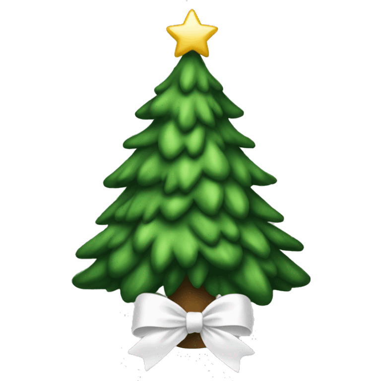 Christmas tree with white bow emoji