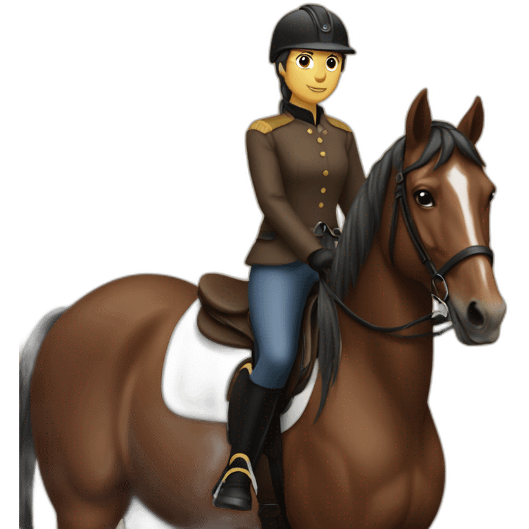 equestrian on a brown horse emoji