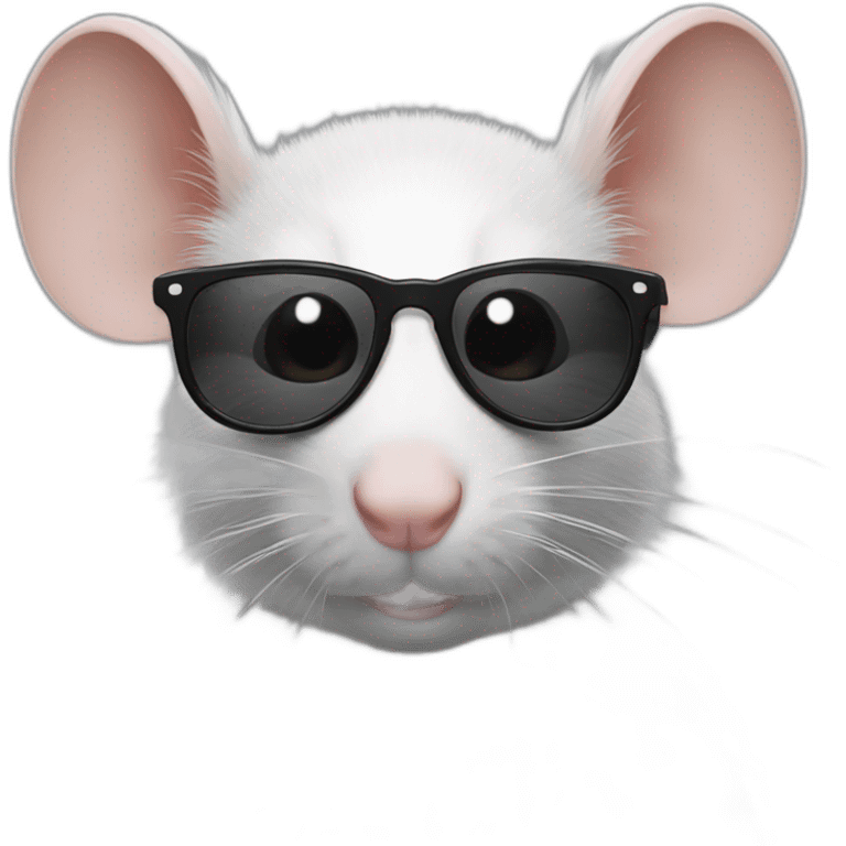 Un rat avec des lunettes et avec des cheveux noirs emoji