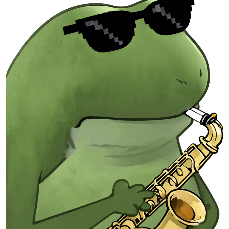 Frog playing saxophone emoji