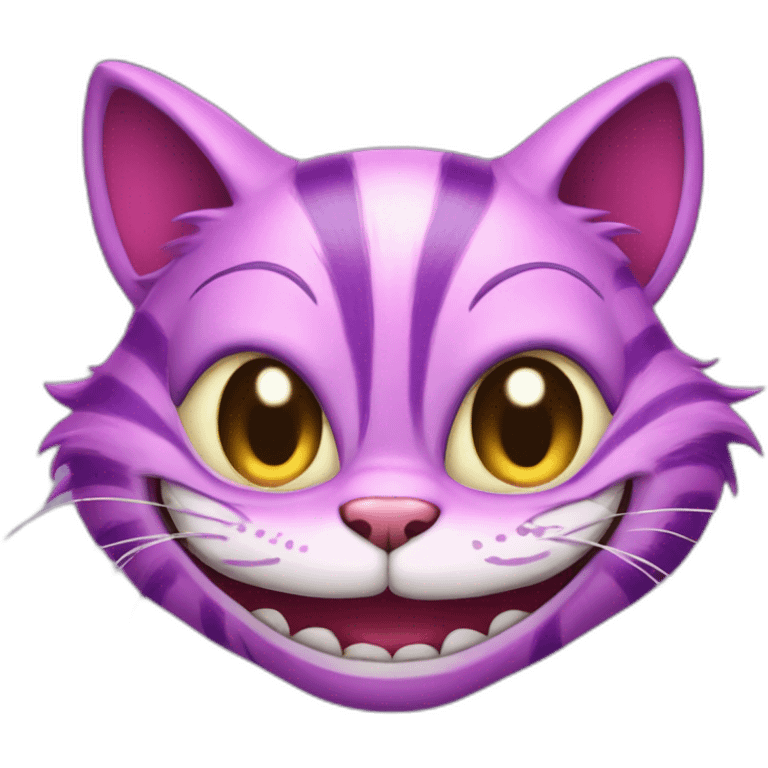 Cheshire Cat pink and purple cartoon emoji