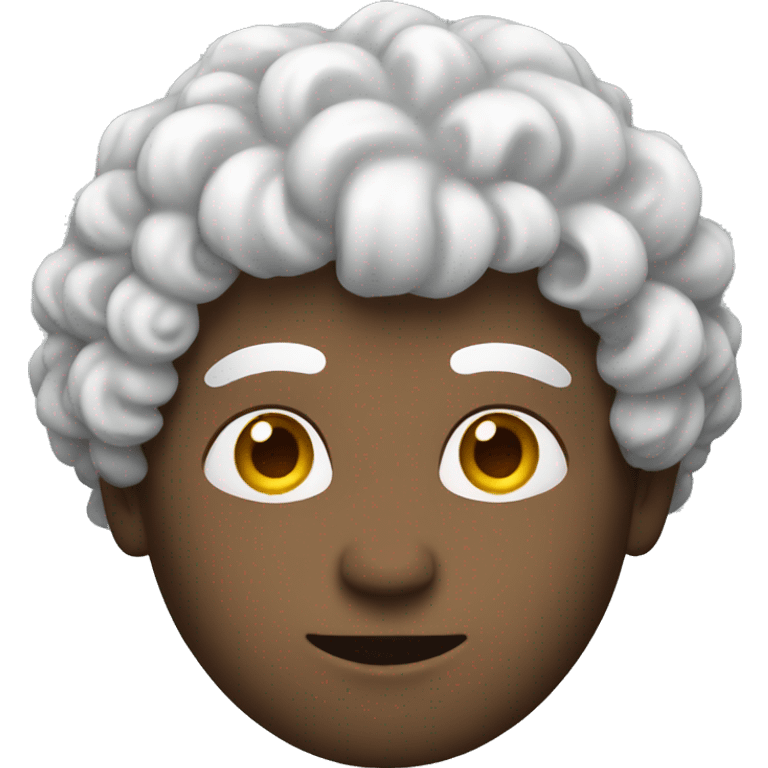 Curly man with white skin emoji