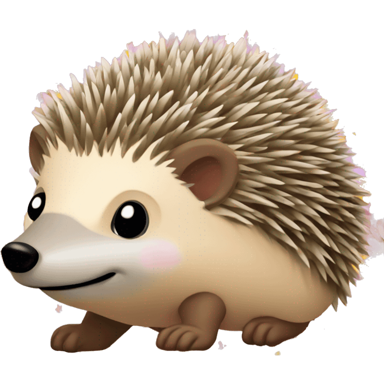 hedgehog with back in flowers emoji