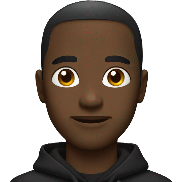 black man wearing black  emoji