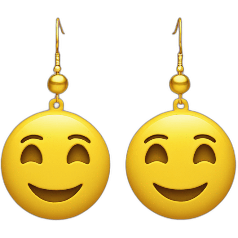 yellow happy face earings emoji