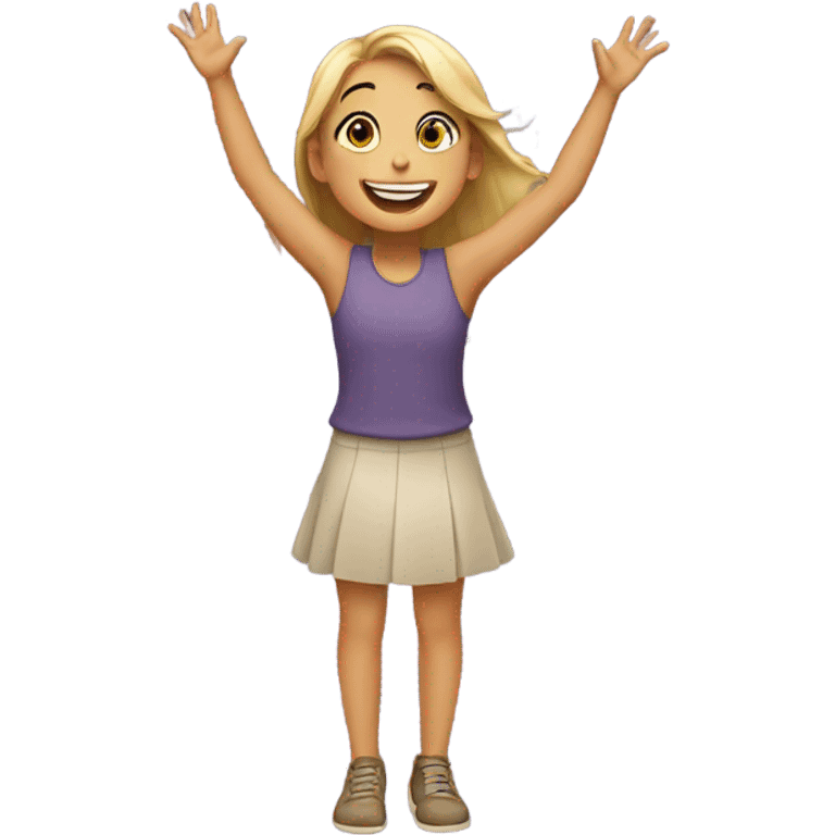 Smiling Girl raising arms  emoji