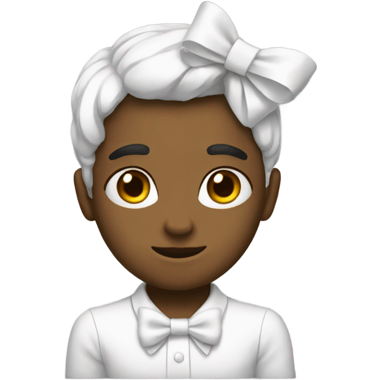 a white bow emoji