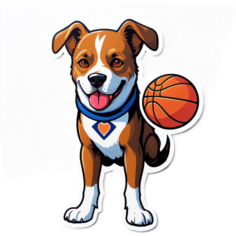 A dog with a basketball  emoji