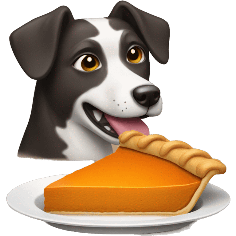 Dog eating pumpkin pie emoji