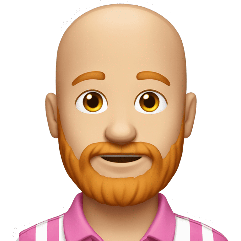 Bald redhair beard with a flashy pink polo emoji