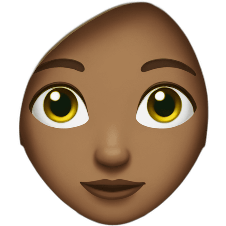 long straight brown hair girl with green eyes and freckles from head to chest emoji