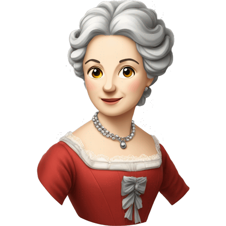 ￼ 18th century Italian aristocratic lady with grey hair and red dress emoji