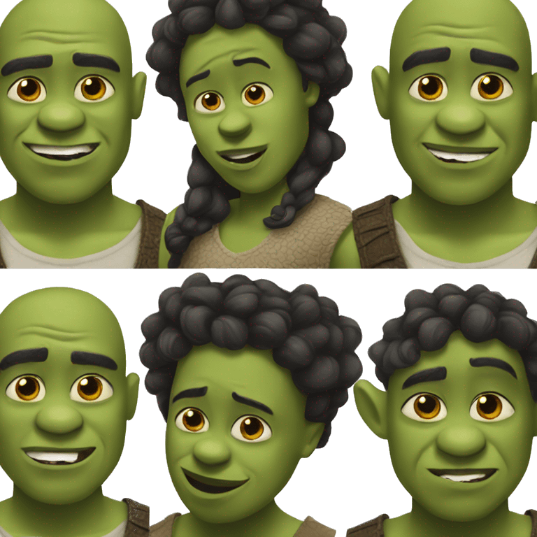 Black realistic shrek  emoji