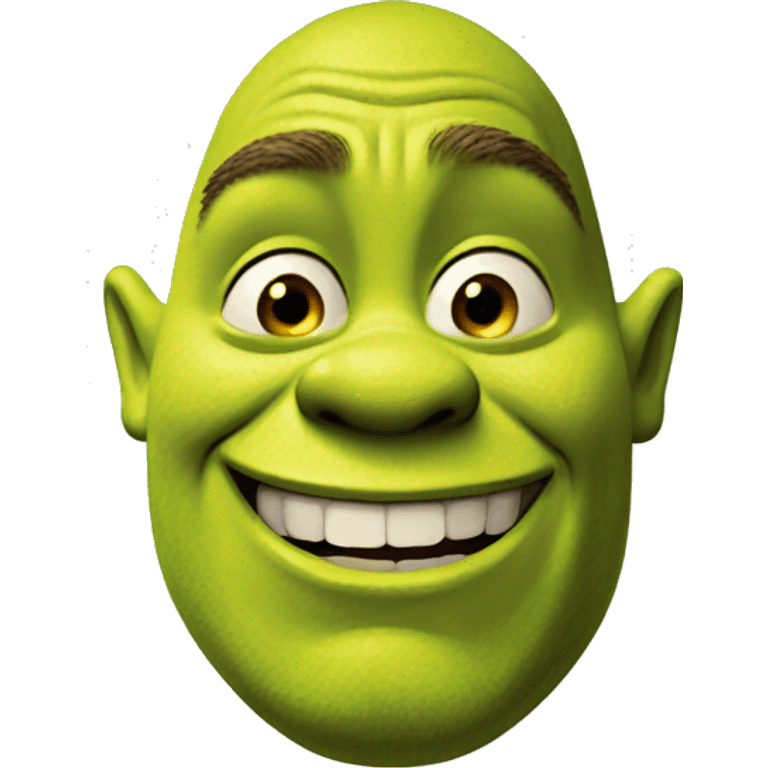 Shrek smiling like crazy emoji