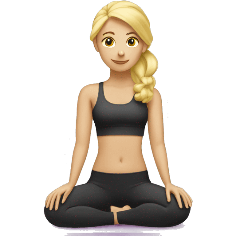 blonde girl doing pilates emoji