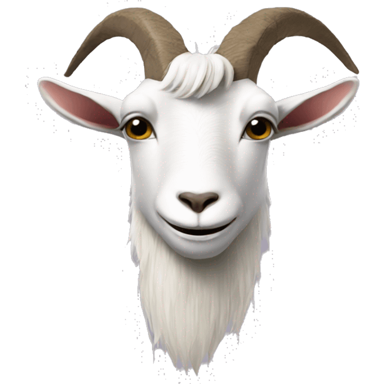 A goat while cutting her beard emoji