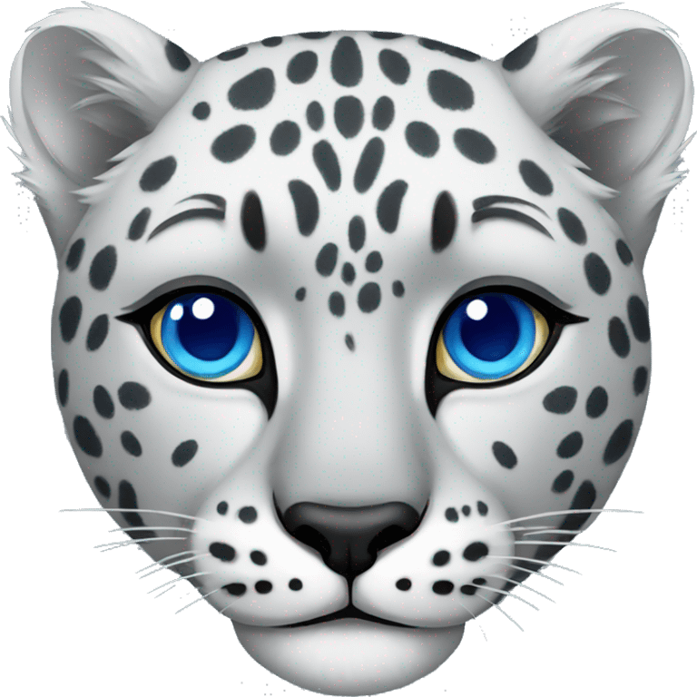 Snow leopard with blue eyes  emoji