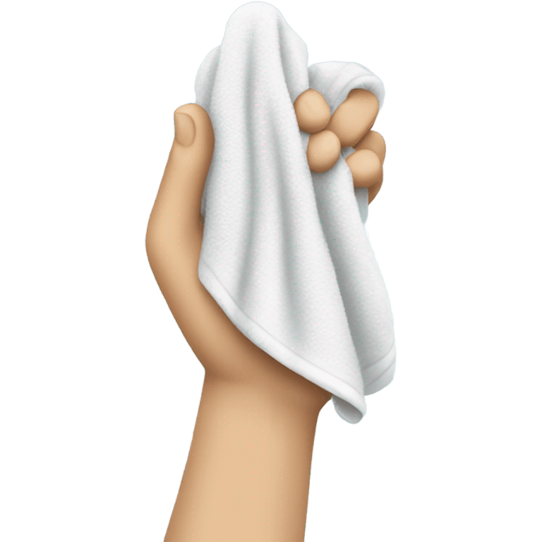 Hand with cleaning towel emoji