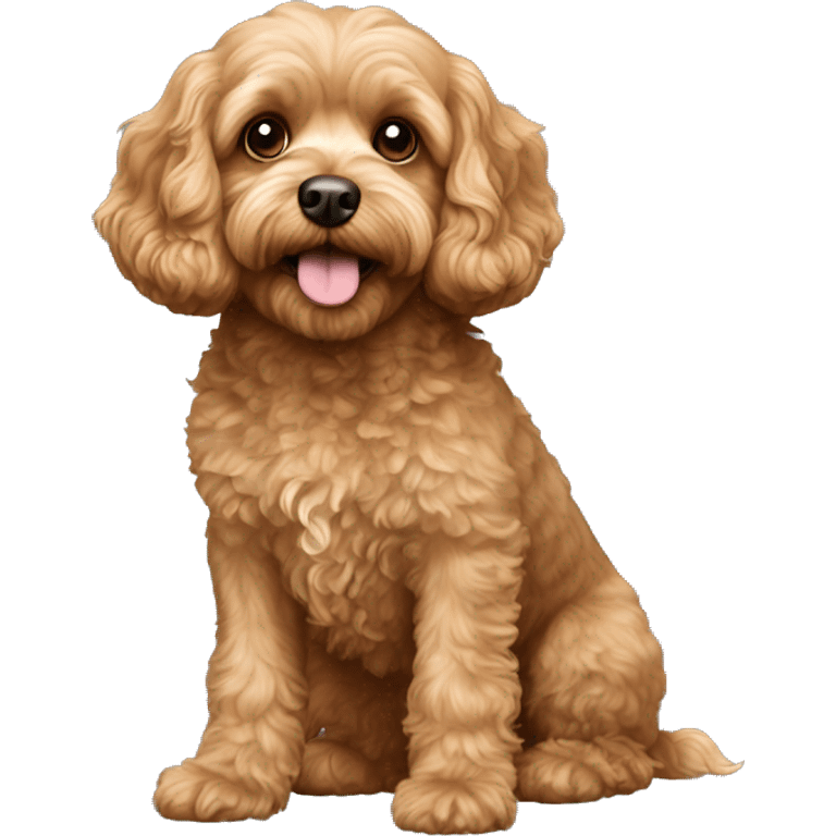 light brown cavapoo dog emoji