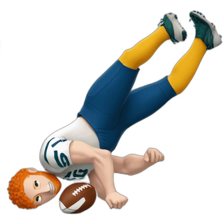 ginger football fan falling over emoji