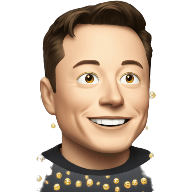 Anime Elon Musk smiling with sparkling eyes. emoji