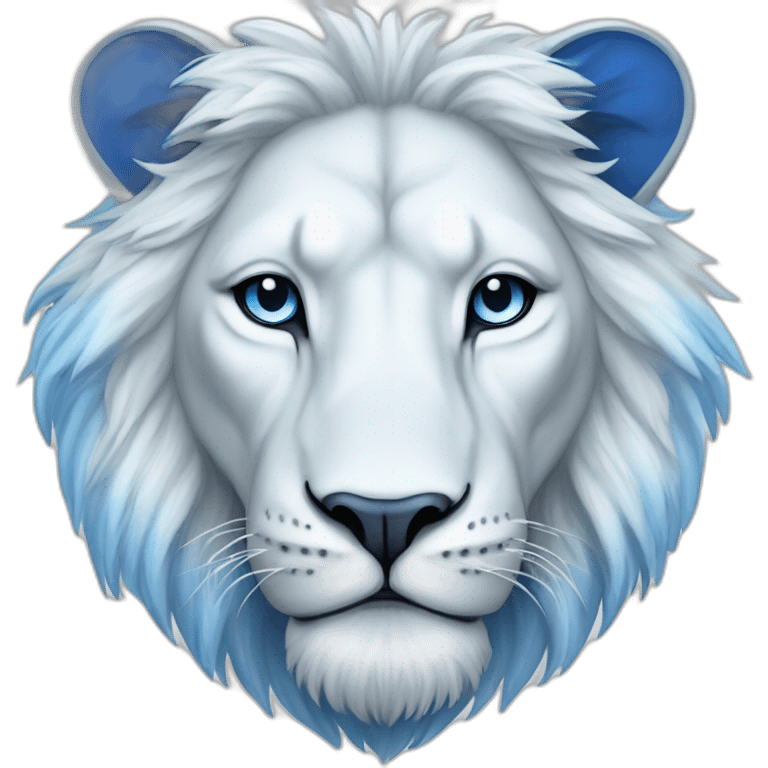 white and blue lion and stars of david emoji