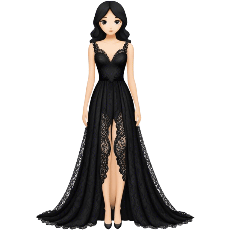 Black lace couture gown emoji