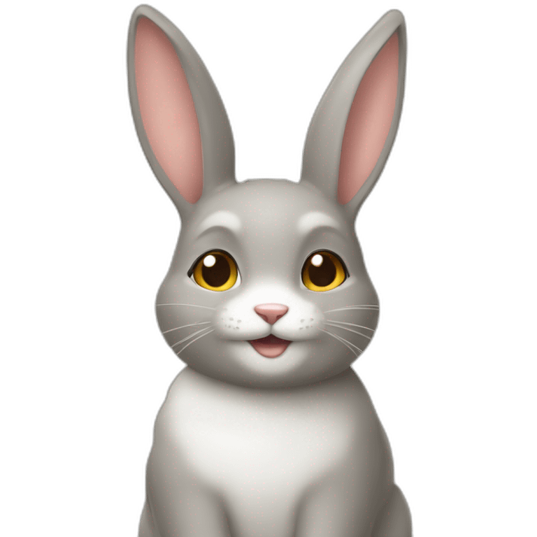 Chat sur lapin emoji