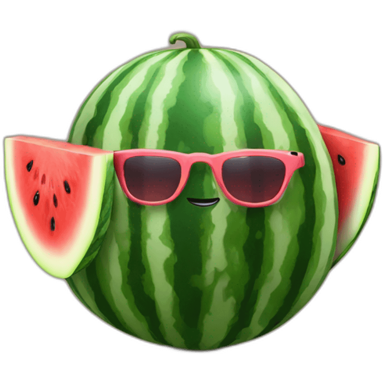 Cool watermelon in shades emoji