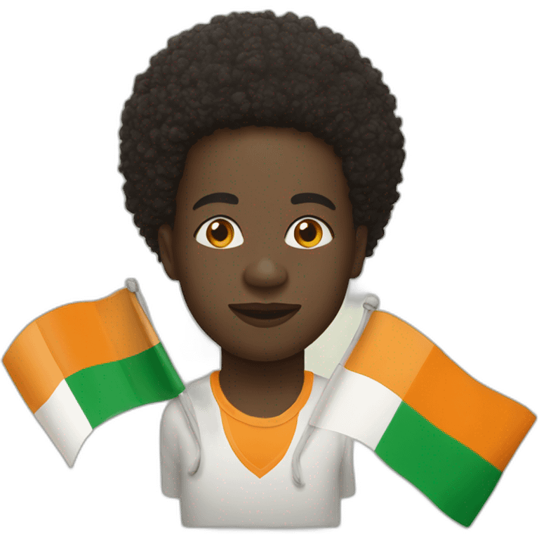 ivorian-supporter-with-ivory-coast-flag emoji