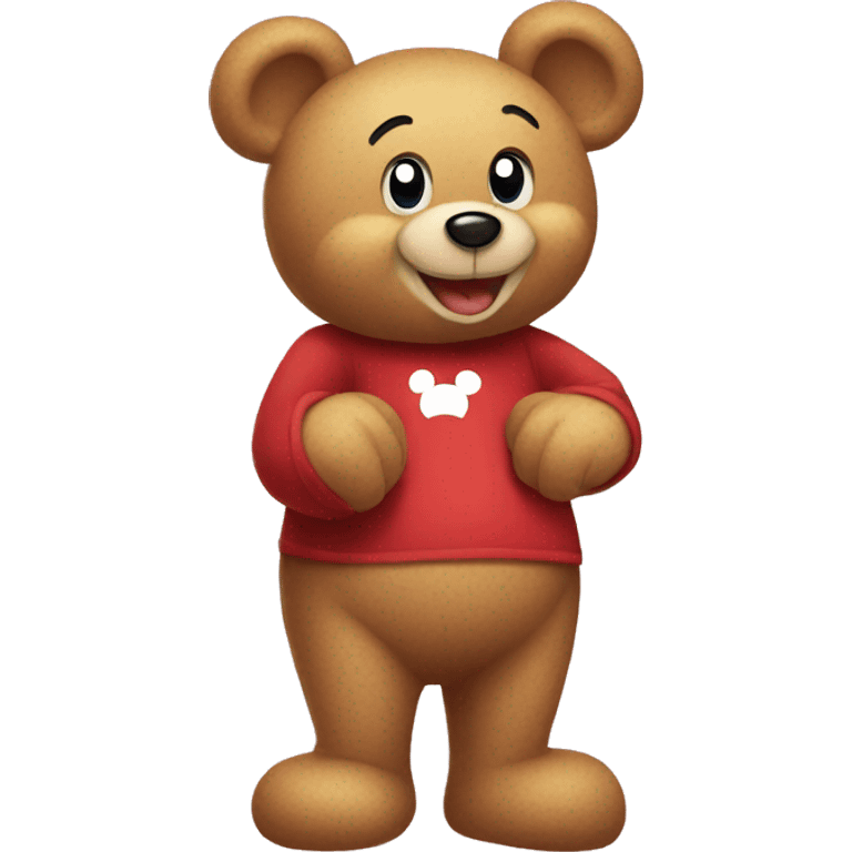 teddy bear with Mickey mouse emoji