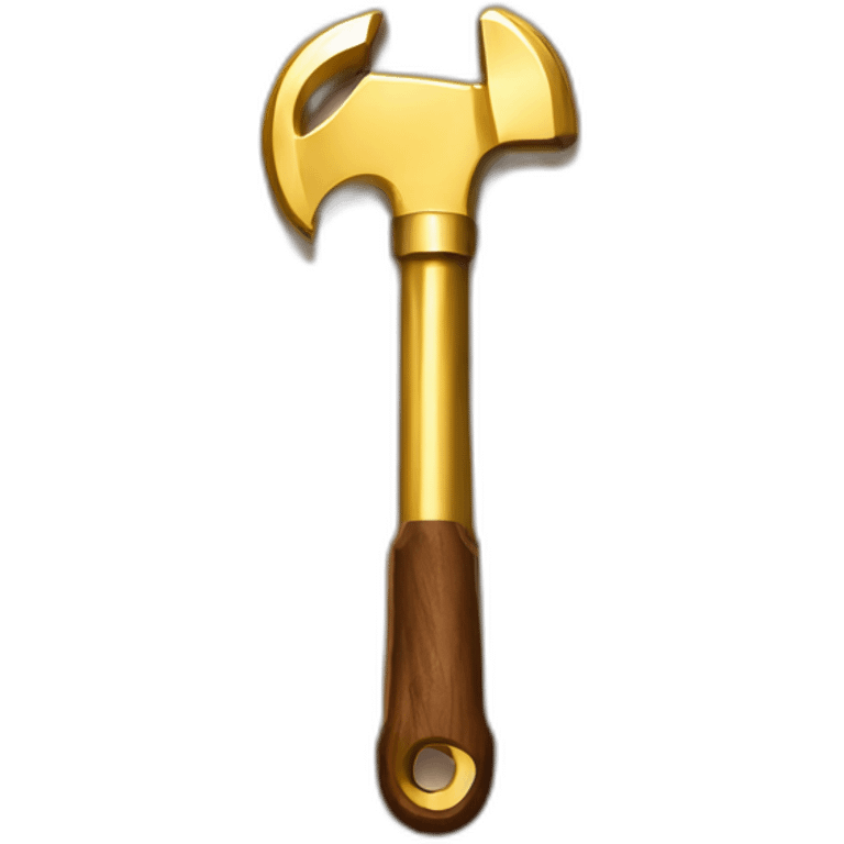 ajustable wrench un wood and gold emoji