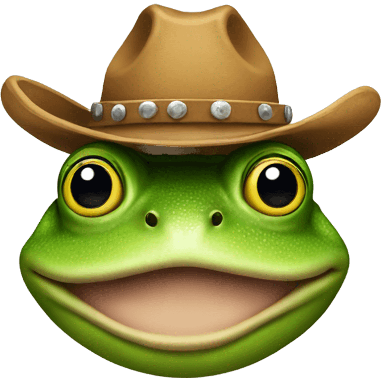 Frog wearing cowboy hat emoji