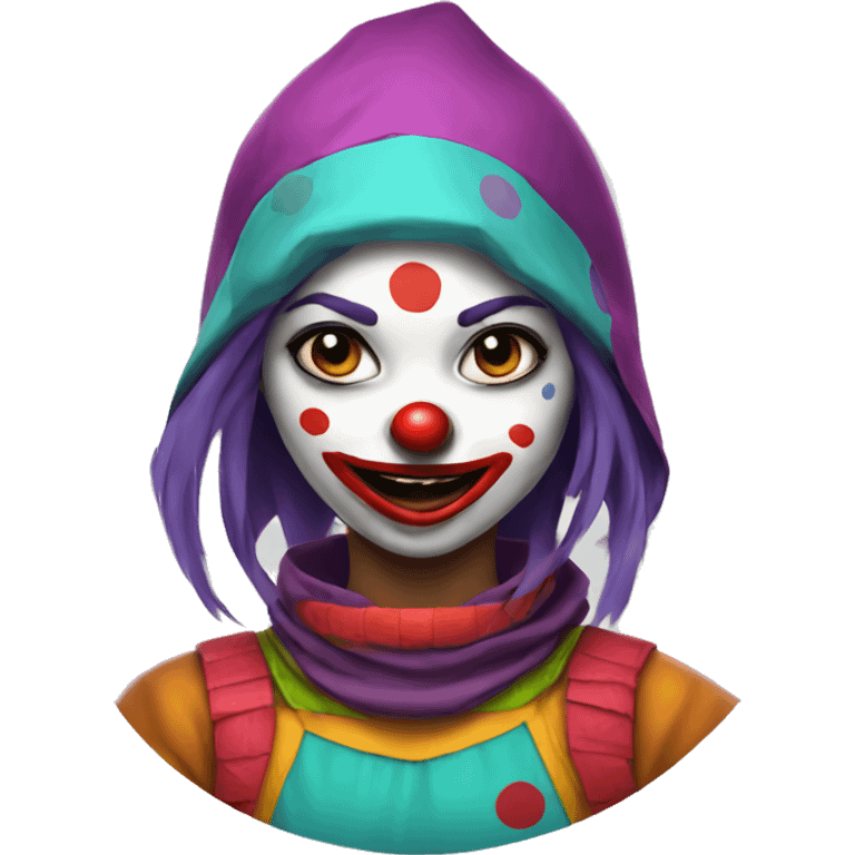 Clown ninja girl portrait emoji