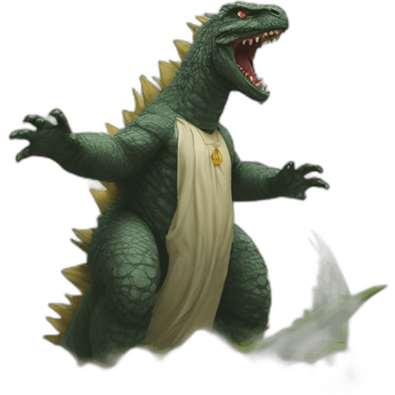 godzilla as jesus christ emoji