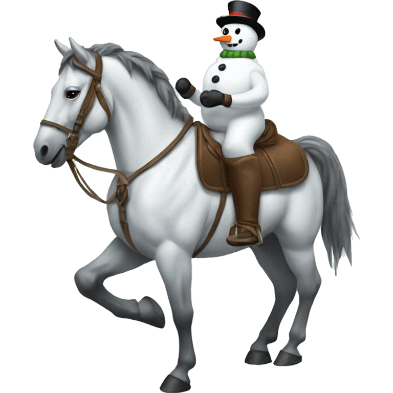 Snowman on a horse emoji