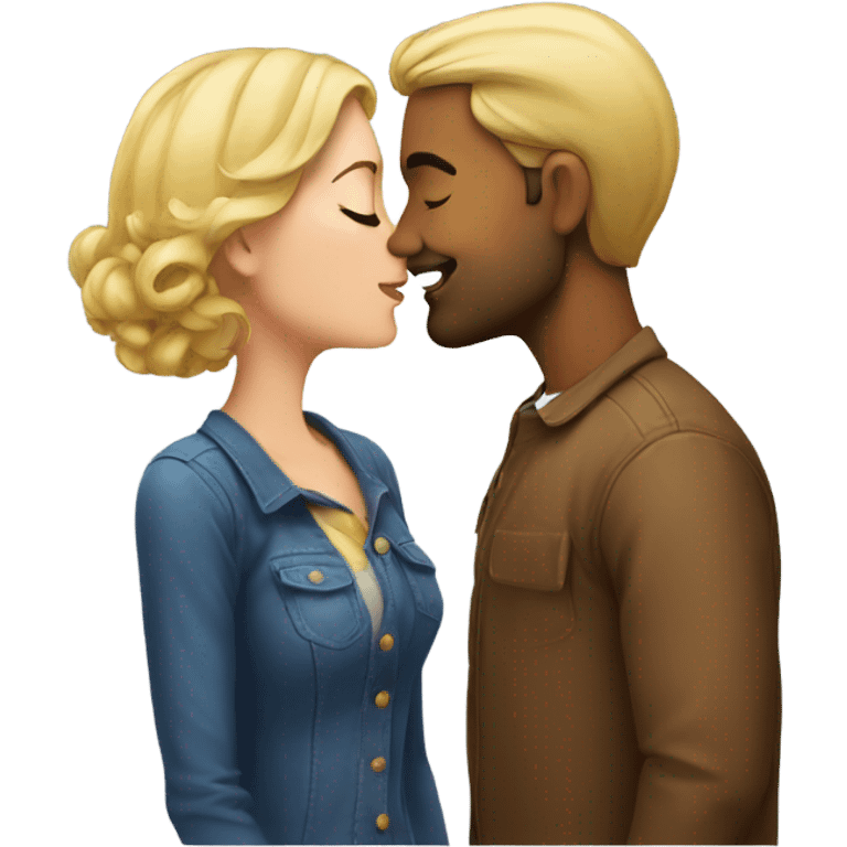 a man kiss a woman emoji