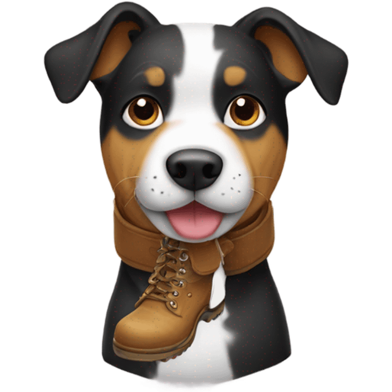 Dog wearing boots emoji