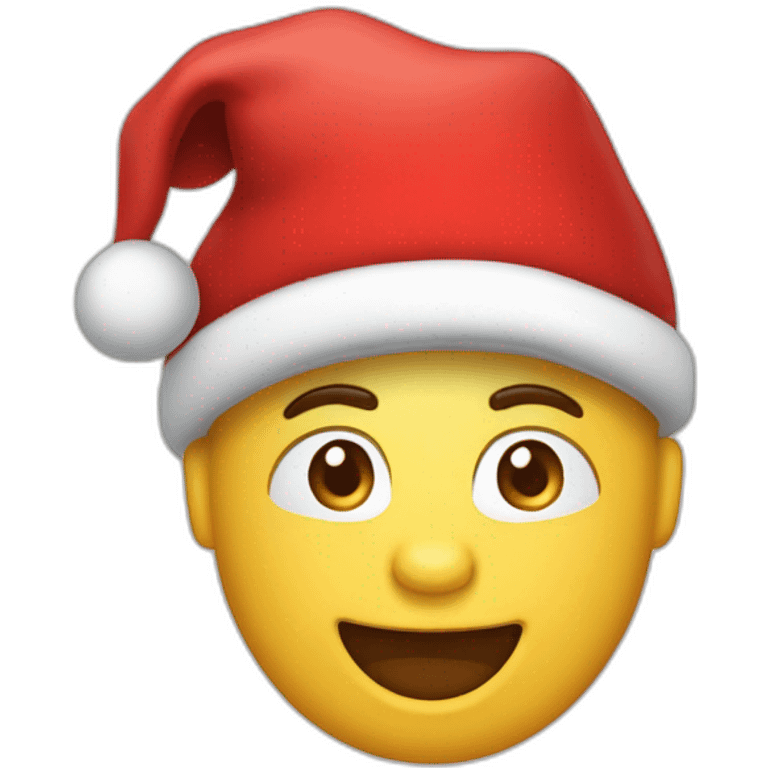 cHAT QQUI TIRE LA LANGUE EN PORTANT UN BONNET DE NOEL emoji